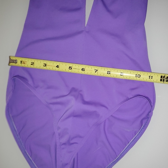 NORMA KAMALI OMO VIOLET PURPLE ๐ ONE PIECE SWIMSUIT MAILLOT PLUNGING NECKLINE - Picture 5 of 16
